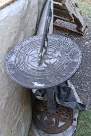 Sundial Pedestal CAST IRON GARDEN METAL SUNDIAL VERDIGRIS FINISH ORNAMENT - Ferney Heyes Sundials For The Garden