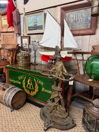 🌂 A Jack Tar umbrella stand (late 19th/early 20th century), with removeable catch tray and Neptune's face on the base — available now @acushnet.river.antiques! ⚓️ #jacktar #sailor #umbrellastand #nautical #finds #maritime #antiques #