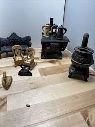 Vintage 1960s Cast Iron Doll Furniture and Pot Belly Stove ...
