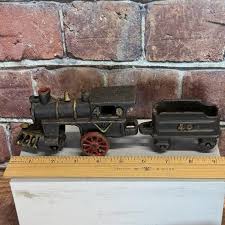 Vintage 4 Pc Cast Iron Floor Train Locomotive Engine Coal Tender Cargo Caboose - Etsy Israel
