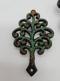 PAIR of Vintage Wilton Wrought or Cast Iron Trivets Apple ...
