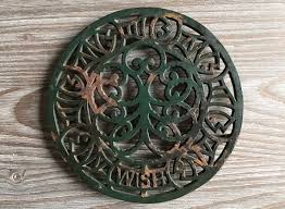 Vintage Cast Iron Enamel Trivet, Metal Round Mid Century Trivet, Vintage Kitchenware Metalware Enamelware, Country Farmhouse Rustic - Etsy Australia