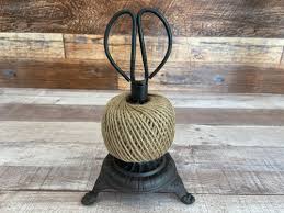 Rustic Twine Holder with Scissors | Country Charm Decor
