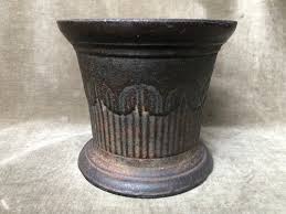 Buy Antique 1860's Heavy Cast Iron Mortar Rustic Jardiniere ...