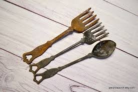 Vintage Rusty Cast Iron Cooking Utensils: Farmhouse Kitchen ...