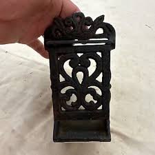 Antique Cast Iron Wall Mount MATCH SAFE ~ Farmhouse Decor | eBay UK