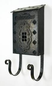 Antique Arts & Crafts Mission Wrought Iron Studded Black Mailbox | Olde Good Things
