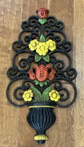 Vintage Homco 1975 Floral Wall Decor #7401 Black Orange ...