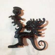 Vintage Black Cast Iron Toothpick Holder, Hand Painted Red Bird, Scuttle Bucket, Coal Smelting Pot, Incense Burner, Ash Catcher Brass Handle - Etsy