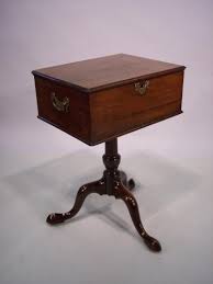 18th Century Mahogany Fitted Box / Silver Chest on Tripod ...