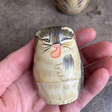 Matryoshka Russian Nesting Dolls Hand-painted Cats Set of 3 ...