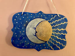 Sun and Moon Hand Painted Decorative Wall Hangings - Moon ...