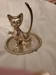 Vintage Silver-plated Ring Bracelet Holder Trinket Tray Cat 1970s | eBay