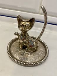 Vintage Silver Mid Century Modern Cat Ring Holder, Vintage Cat Ring Holder, Engagement Ring, Gift for Her, Gift for Cat Lover - Etsy Australia