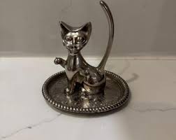 Vintage Silver Plate Kitty Cat Ring Holder - Etsy Canada