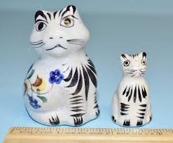 Cute Pair of Vintage Tonala Mexican Ceramic Painted Pottery ...