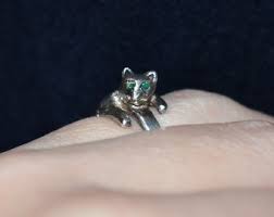 Buy Marcasite and Emerald Eyed Vintage Lounging Curled up Artsy Classy Timeless Kitty Cat Ring Sterling 925 #BKB-KRNG184 Online in India - Etsy