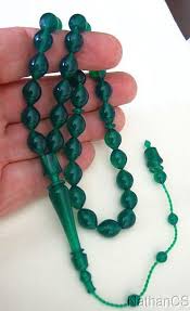 Prayer Beads Tesbih Green Turkish Amber Catalin - SUFI ...