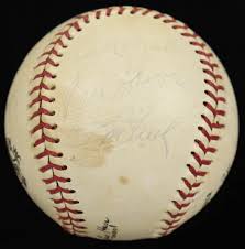 1960s Yankees & Dodgers Star Baseball Signed by (11) with Mickey Mantle, Tommy Davis, John Roseboro, Moose Skowron with Display Case & Wood Base (PSA) | Pristine Auction