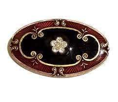 Vintage Catherine Popesco France Rhinestone Guilloche Silver Tone Brooch** | eBay