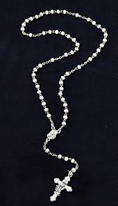 Buy First Communion Rosary with White Beads, Holy Family ...