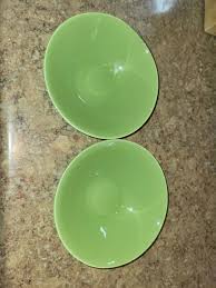 Set of 2 Vintage Jade Green Arc France cereal soup bowls ...