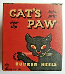 Vintage Cats Paw 2 Rubber White Heels in Box Cats Paw Rubber ...