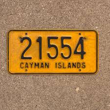 1975 Cayman Islands License Plate Auto Tag 21554 – License ...