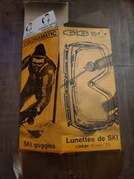 Vintage Cebe 15 Ski Goggles Original Box Yellow Lense Strap ...