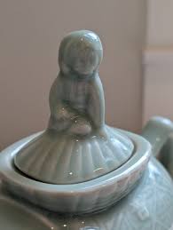 ELEPHANT 8" TEAPOT W/WOMAN RIDER PORCELAIN CELADON GREEN GLAZE 28 OZ | eBay