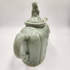 Elephant Teapot With Girl Tea Pot With Girl Riding On Lid Vintage Celedon | eBay