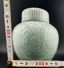Vintage Mid Century Korean Celadon Ginger Jar Lotus Floral Design Green Ceramic Lidded Vase Asian or Chinese Stash Jar Estate Collection - Etsy Australia