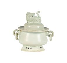 Lot - A Very Rare Korean White-Glazed Ceramic Censer and Cover