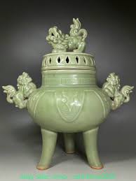 Old Dynasty Yue Kiln Porcelain Foo Fu Dog Lion Animal ...