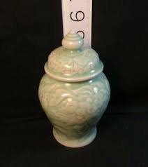 Baan Celadon Exotic Celadonware 6" Ginger Jar Crackle Hand ...