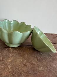 Antique Ru Kiln Porcelain Set: Greenish Glaze Lotus Bowls ...