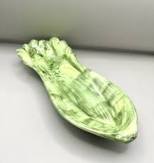 Vintage Celery Platter Ceramic Celery-ware Green Yellow 10 3 ...