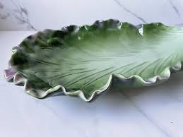 Ceramic Red Leaf Lettuce Plate | eBay