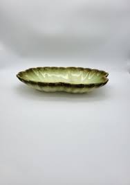 Hull USA Pottery Drip Glaze Bowl With Scalloped Edge - Rare ...