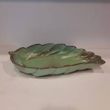 Vintage Frankoma Pottery #226 Prairie Green Leaf Dish ...