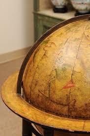 19th Century Italian Celestial Painted Globe on Oak Stand ...