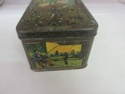 VINTAGE ADVERTISING EMPTY HUNTING SCENE HINGED TOBACCO TIN ...
