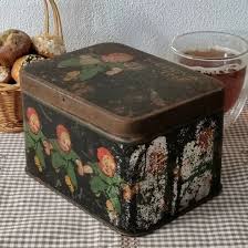 Stor gammel Medova The tedåse med motiver - Frede´s Pæne Ting