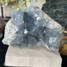 Accessories | Blue Celestite Crystal Cluster Madagascar Aaa Quality Natural Raw Crystal | Poshmark