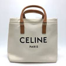 CELINE logo Tote Bag Horizontal Cabas Tote Bag Canvas ...