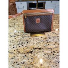 Triomphe vintage leather clutch bag Celine Brown in Leather ...