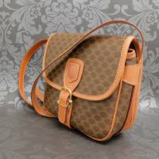 CELINE Macadam Canvas Brown PVC Leather Shoulder Bag ...