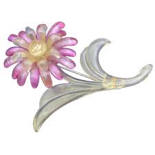 Fabulous Art Deco Double Layer Celluloid Stemmed Flower ...
