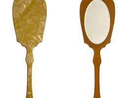 Antique Dupont Pyralin Celluloid 14.5" Hand Mirror Art Deco Amber - Etsy