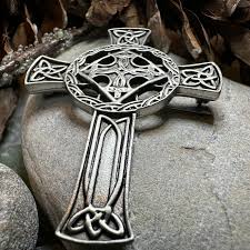 Antique Celtic Cross Brooch – Celtic Crystal Design Jewelry